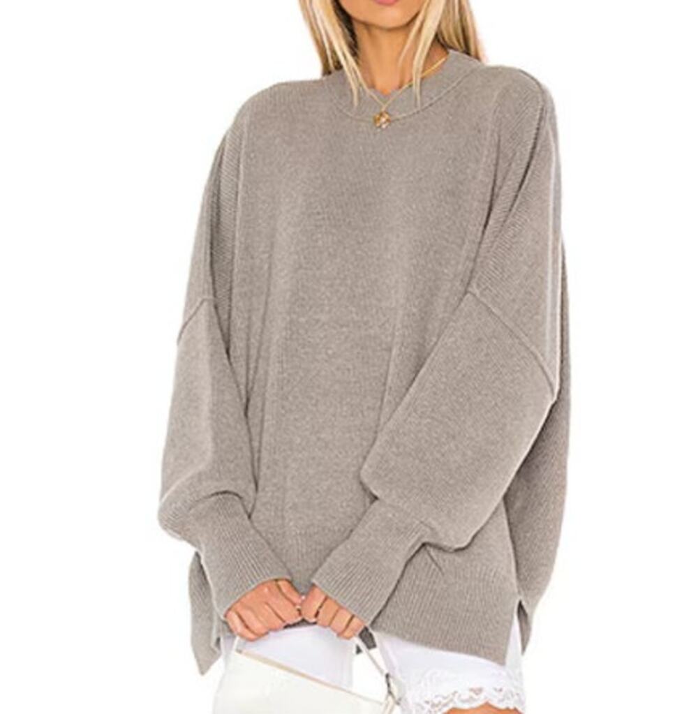 Free People Easy Street sweater women's M crew slouchy oversized rib knit tunic